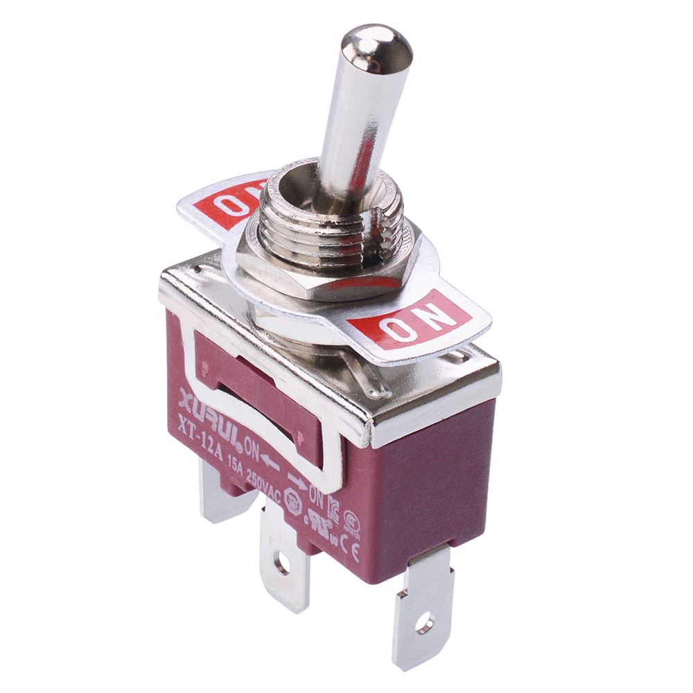Standard 12mm Toggle Flick Switch 15A 250VAC - SPST SPDT DPST DPDT - Picture 8 of 50