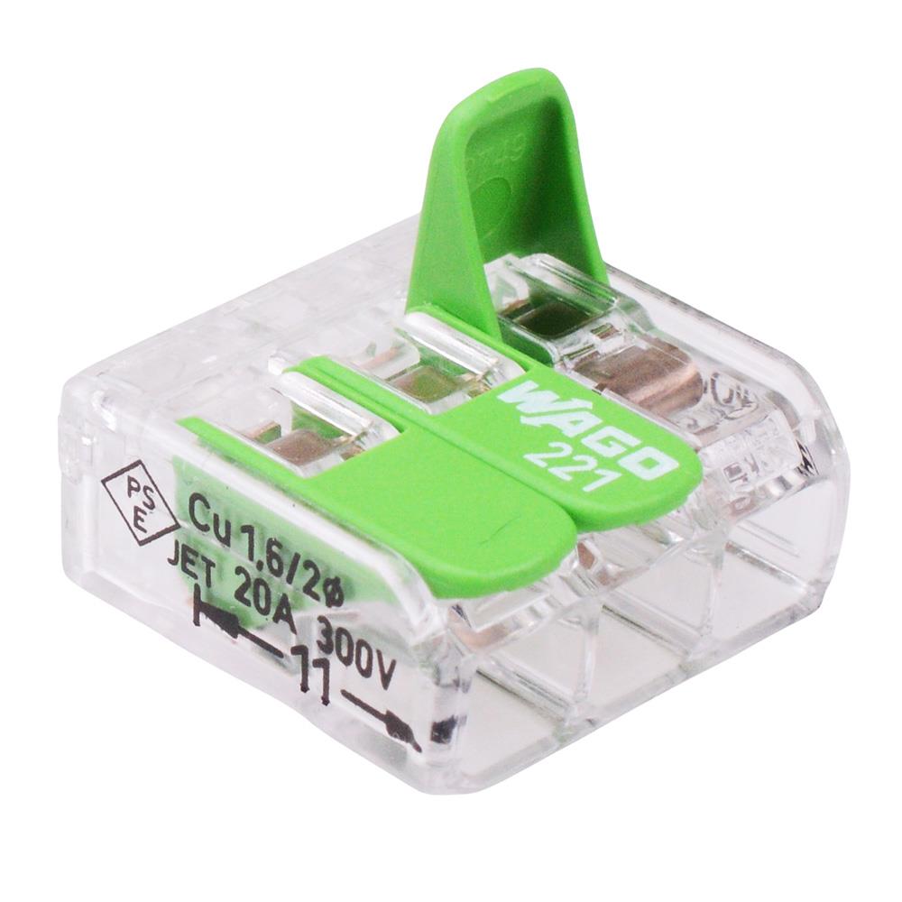 Bloque de terminales conector palanca verde WAGO 2 3 o 5 vías serie 221-420 4 mm² 32A - Imagen 13 de 31