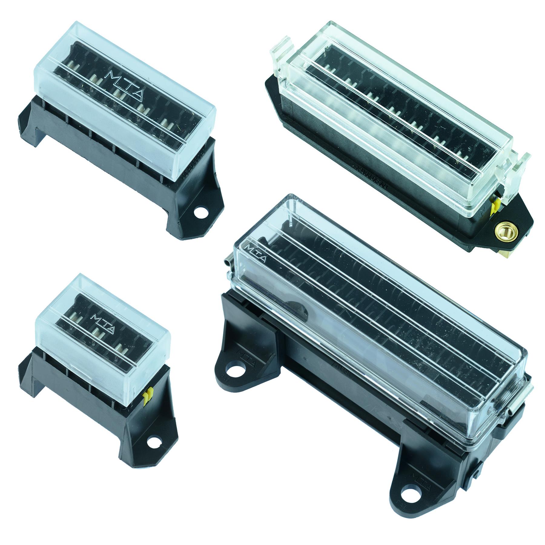 4 / 6 / 8 / 16 Way Standard Blade Fuse Holder Box Underside Terminals