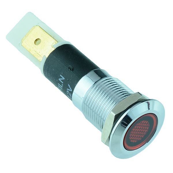 12mm Flat Head Metal LED Panel Indicator Light 12V - Picture 3 of 10