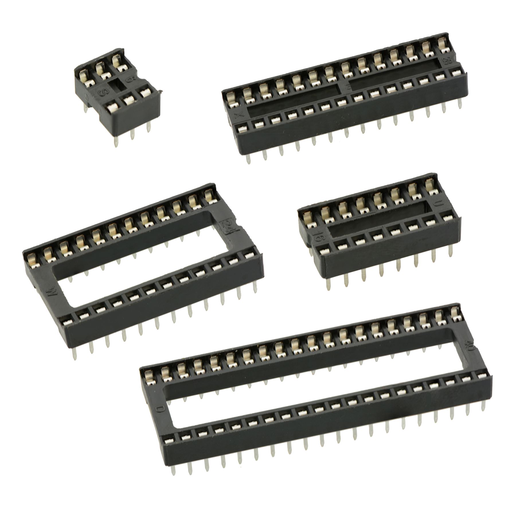 Presa Per Circuiti Integrati Set Adattatori Presa Per Saldatura | 100 Pezzi | 2.54mm Pitch DIP-IC | 6,8,14,16,18,24,28,40 Pin Connettori Dual Row