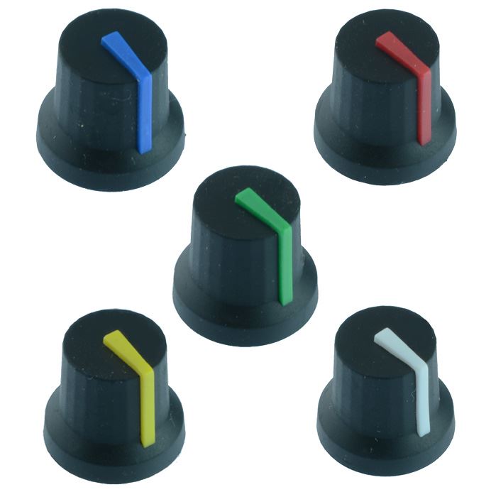 6mm Push Fit Splined Soft Touch Control Knob Potentiometer Pot Rotary