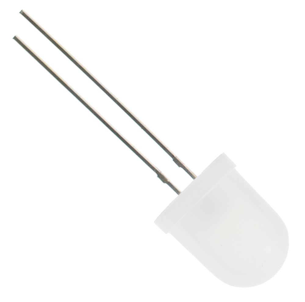 100pcs 10mm White Round Diffused LED Bulbs – 5000mcd Bright, 2-Pin With Resistors – Great For DIY Electronics & Decor