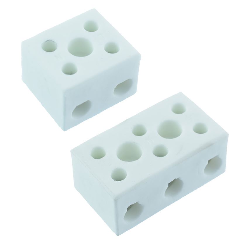 2 or 3 Pole Ceramic Steatite Terminal Block Connector High Temperature eBay