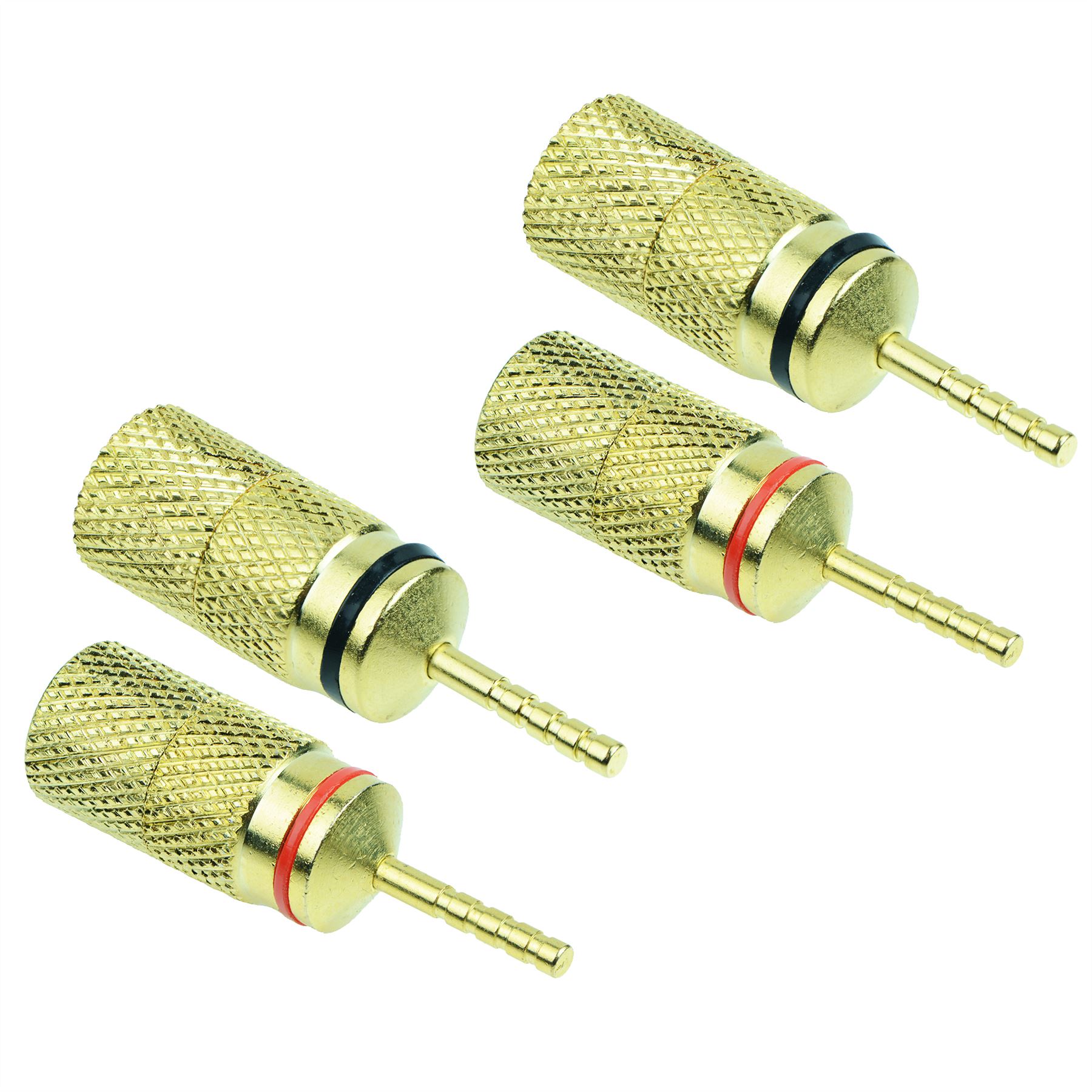 4pcs Red + Black Gold Plated 2mm Speaker Pin Plug Connectors eBay