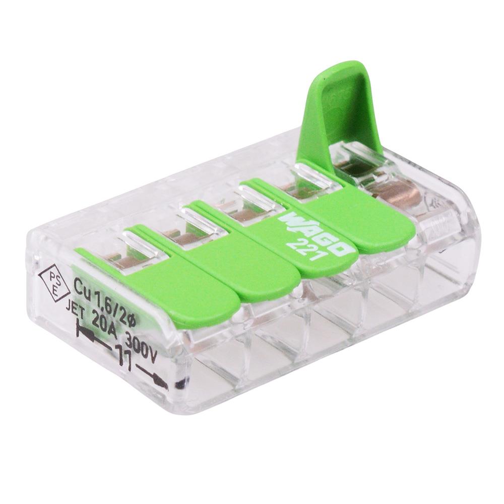 Bloque de terminales conector palanca verde WAGO 2 3 o 5 vías serie 221-420 4 mm² 32A - Imagen 27 de 31