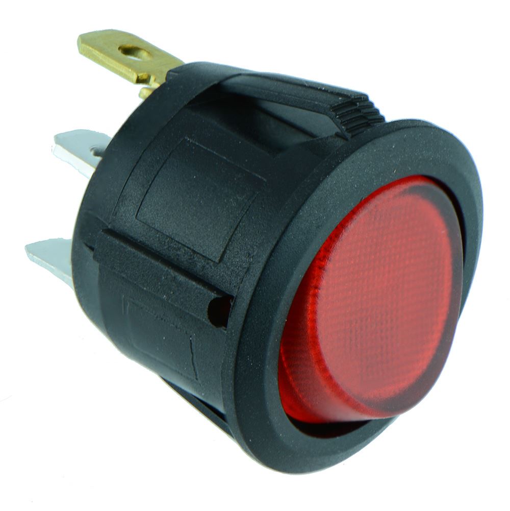 10 x Red illuminated Round Rocker Switch SPST 12V 20A R13
