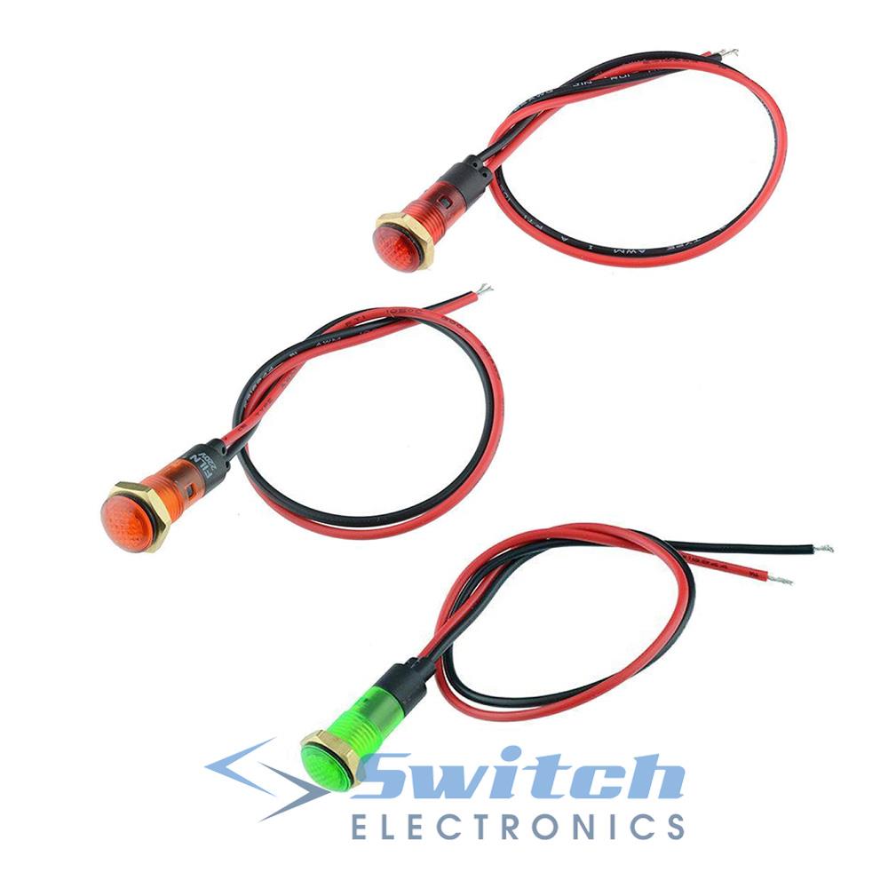 DEL Rouge pré-câblés 8 mm Panneau indicateur 220 V
