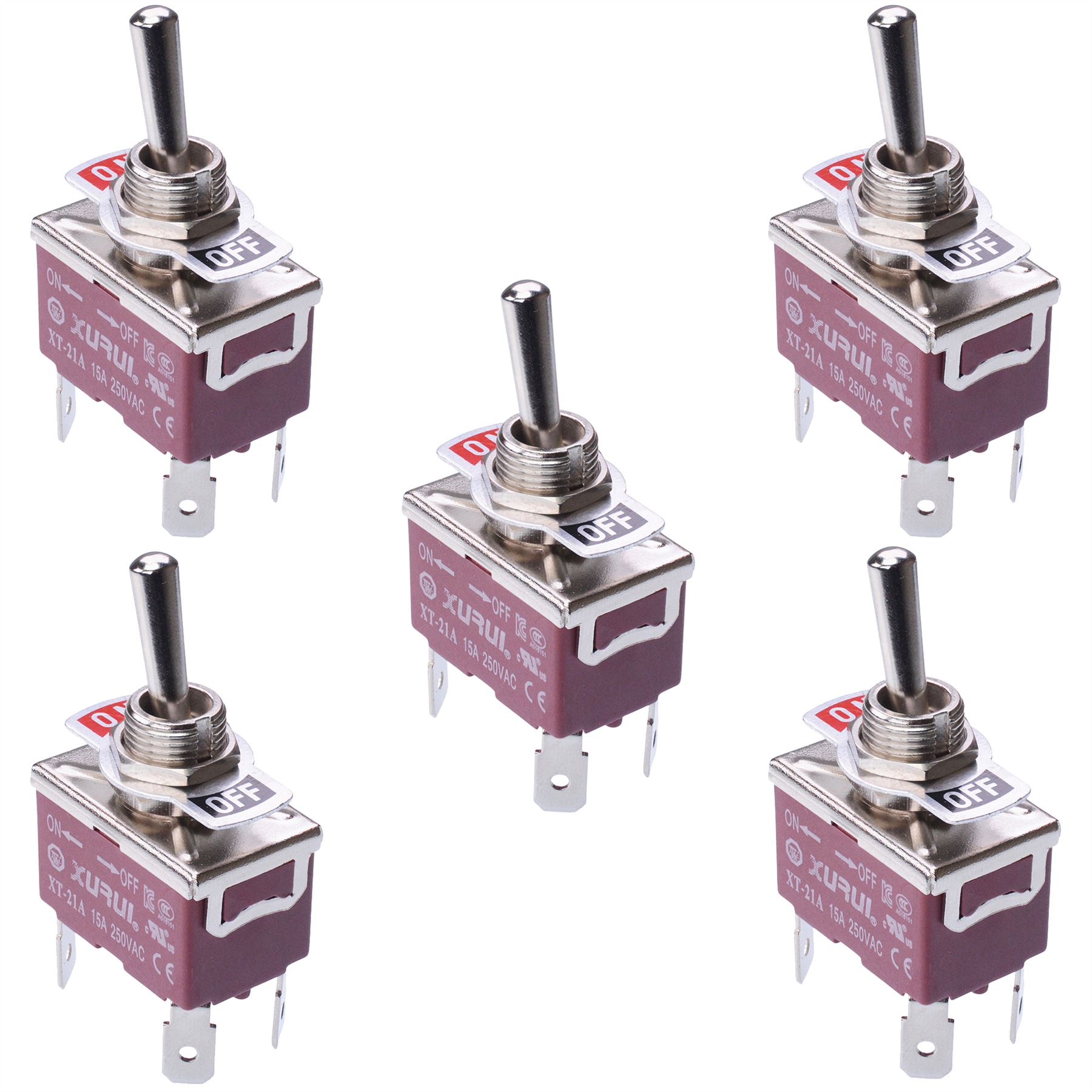 Standard 12mm Toggle Flick Switch 15A 250VAC - SPST SPDT DPST DPDT - Picture 29 of 50