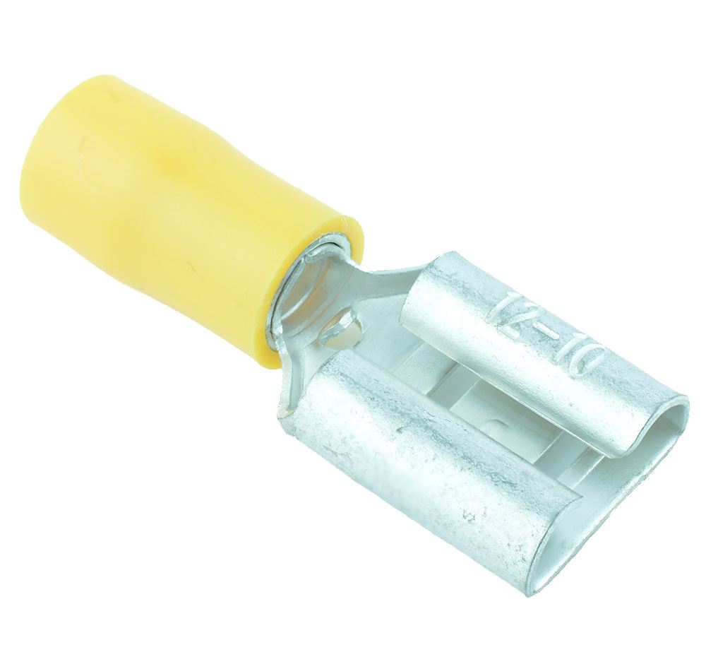 10 x Yellow 9.5mm Female Spade Crimp Connector eBay