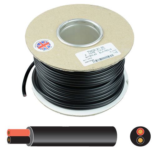 10A Red /& Black Twin Core Power or Speaker Cable 100m Roll automotive wire 12v