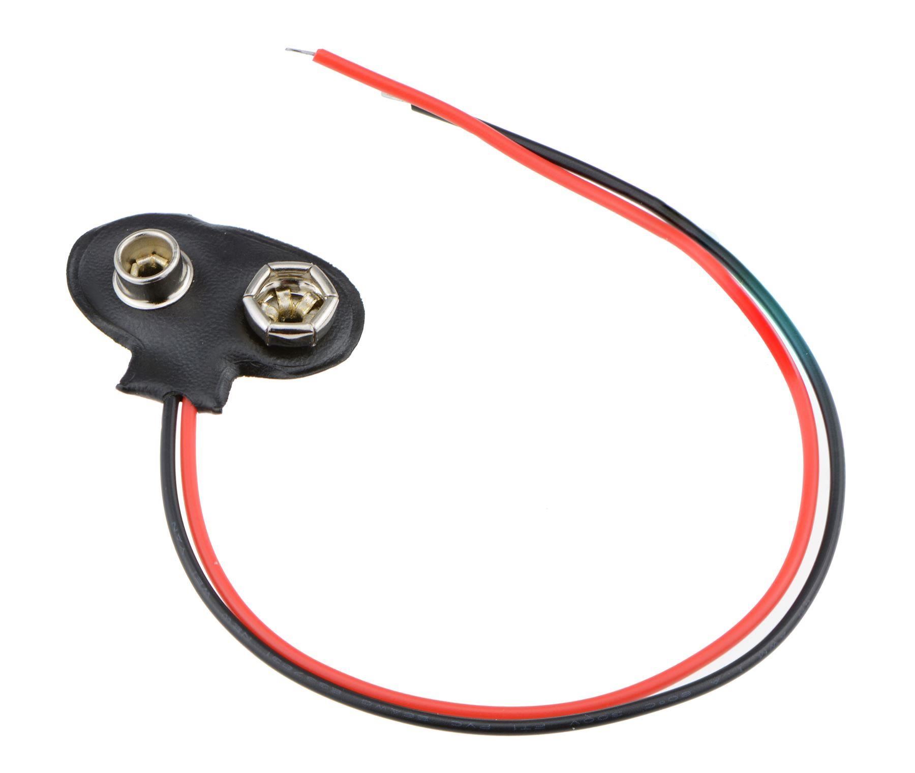 Connettore A Clip Per Batteria 9V PP3 - Cavi Stagnati 15cm Nero E Rosso - Foto 10