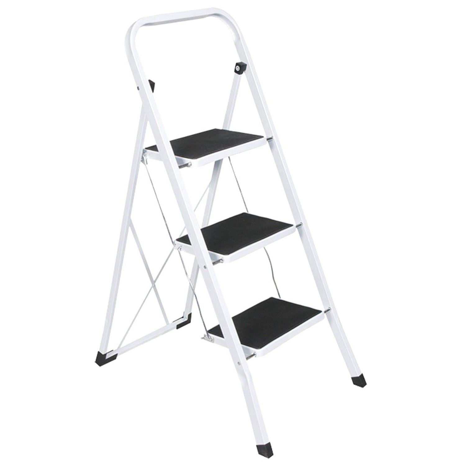 3 Step Ladder Safety Non Slip Mat Heavy Duty Steel Portable Working