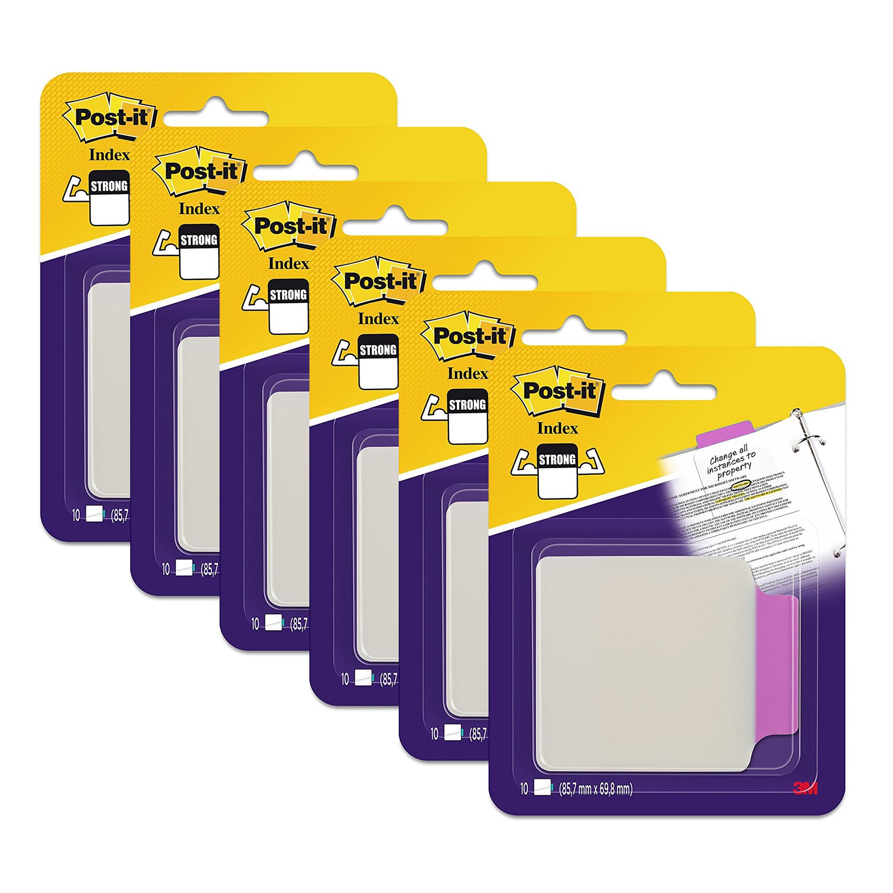 POSTIT® Strong Index Tabs Hanging File Tabs. 10 Pink Tabs per pack. (6