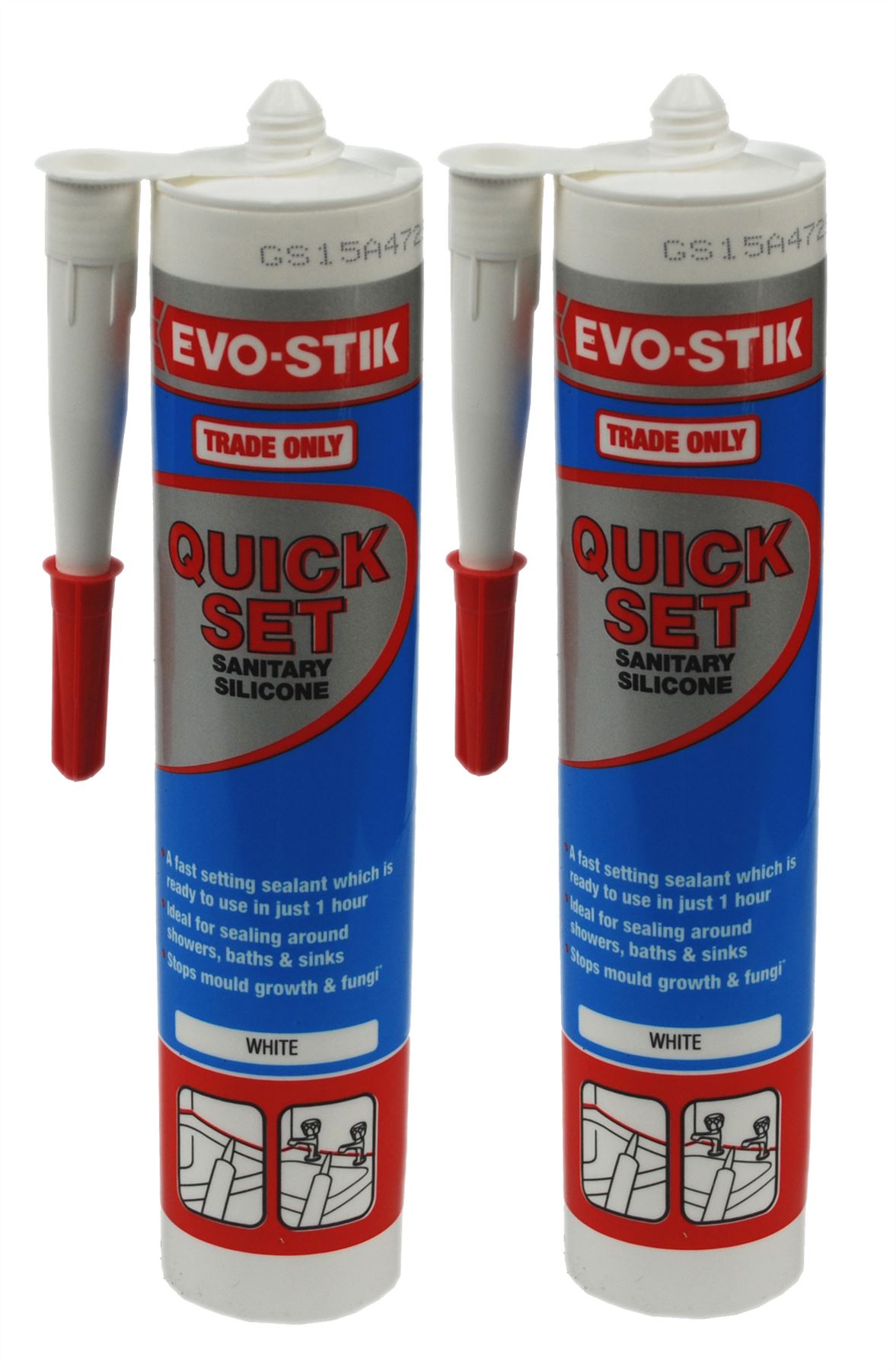 EvoStik 1 Hour Quick Set White Bathroom Sanitary Silicone Sealant
