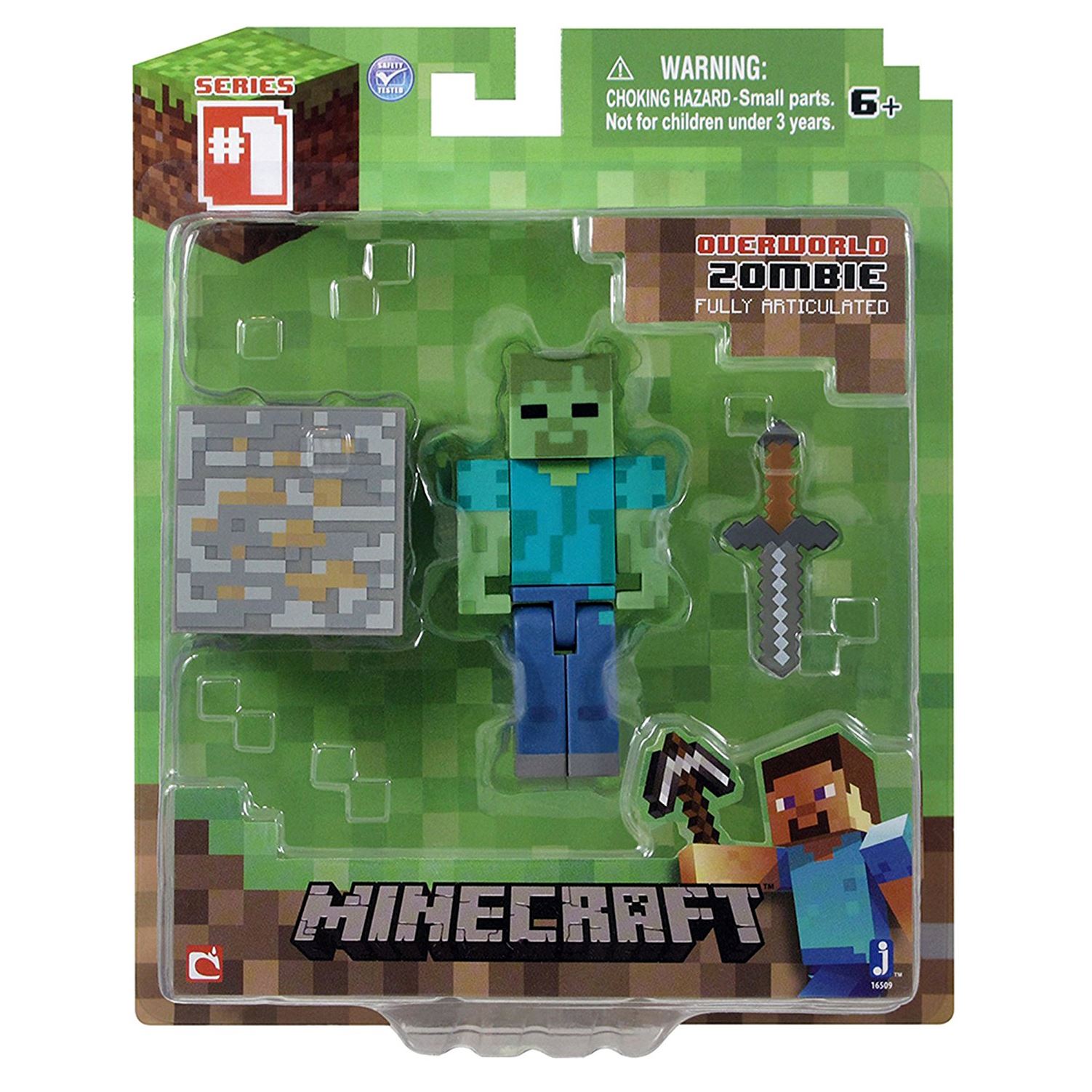 Genuine Minecraft Toy Sets Zombie, Creeper & Survival Packs 3 Inch