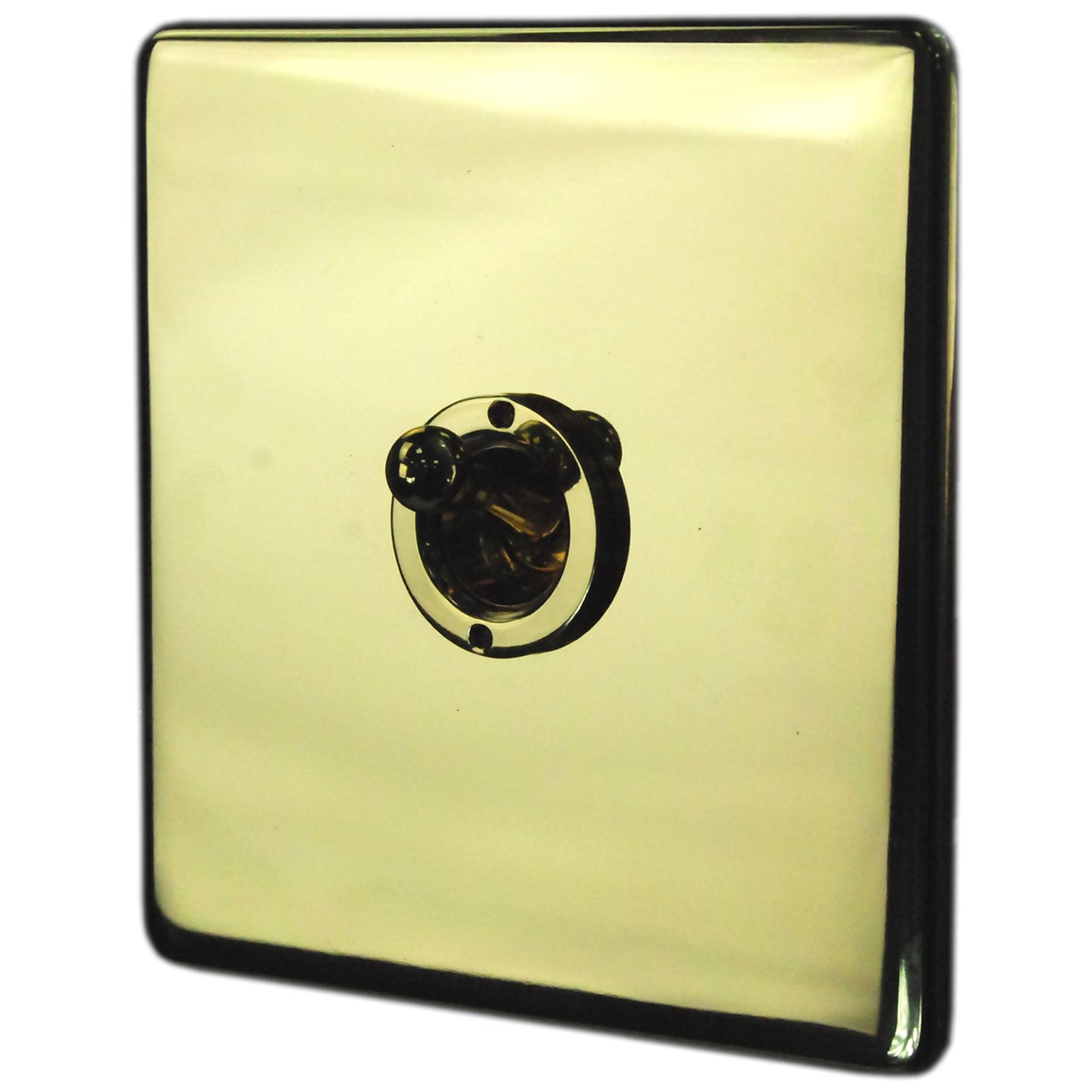 Crabtree Double Toggle Switch Brass Polished 2 Gang Way 10 Amp Light