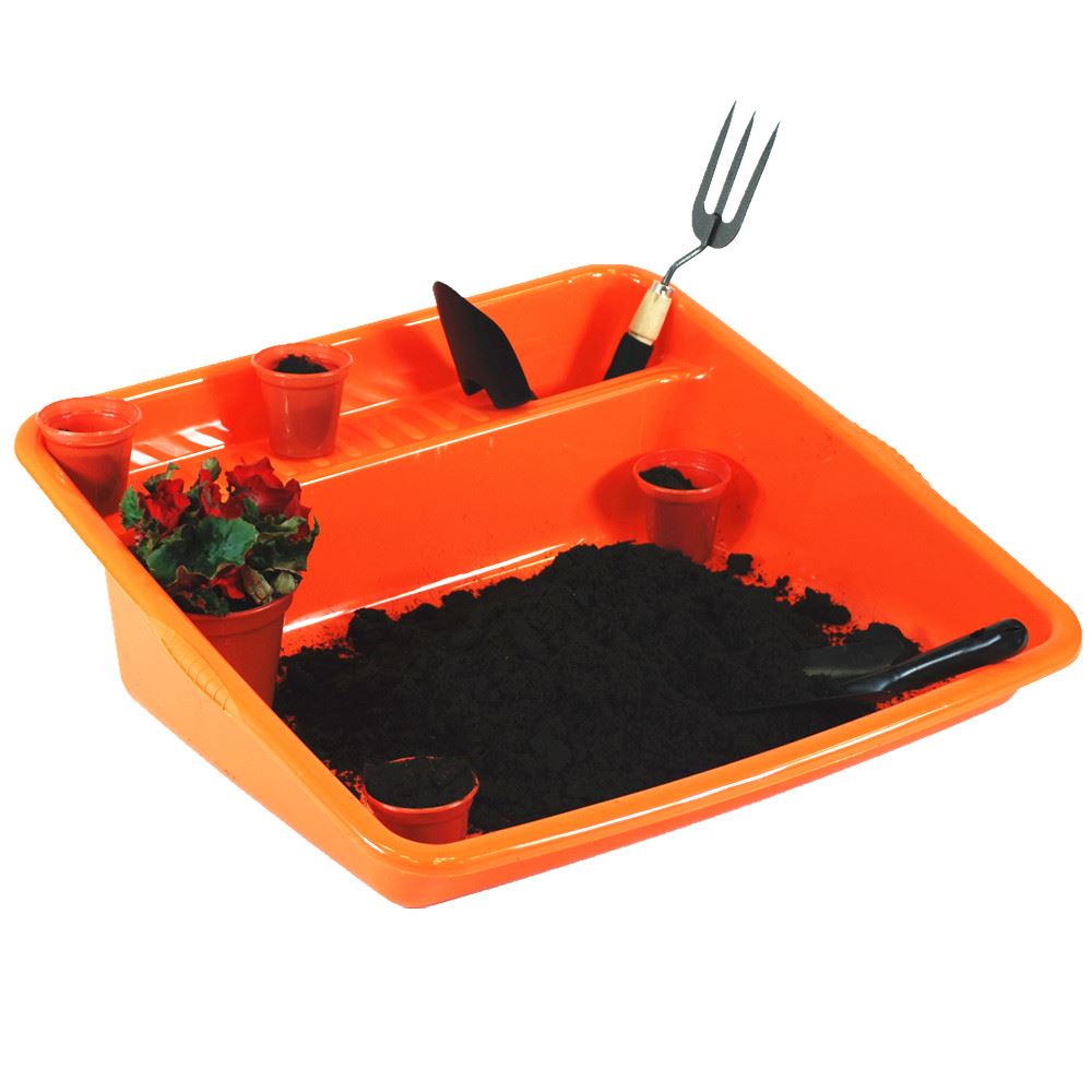 Plastic Garden Potting Tidy Tray for Plant Seeding Soil Mixing ORANGE