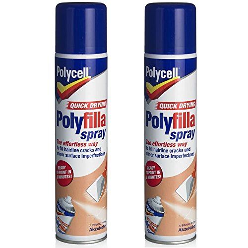 2 x Polycell® Quick Drying Polyfilla Spray Wall Surface Filling Filler