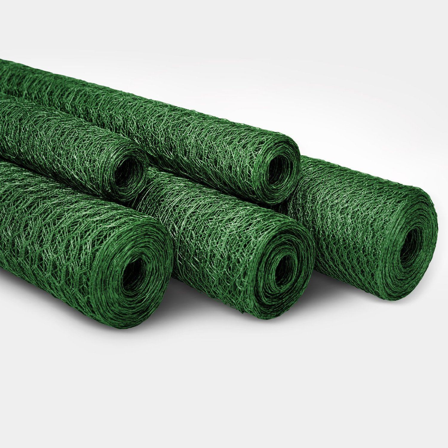 CrazyGadget® Chicken Wire Mesh Animal Fence Green PVC Coated 25m (0.6m x 25m)