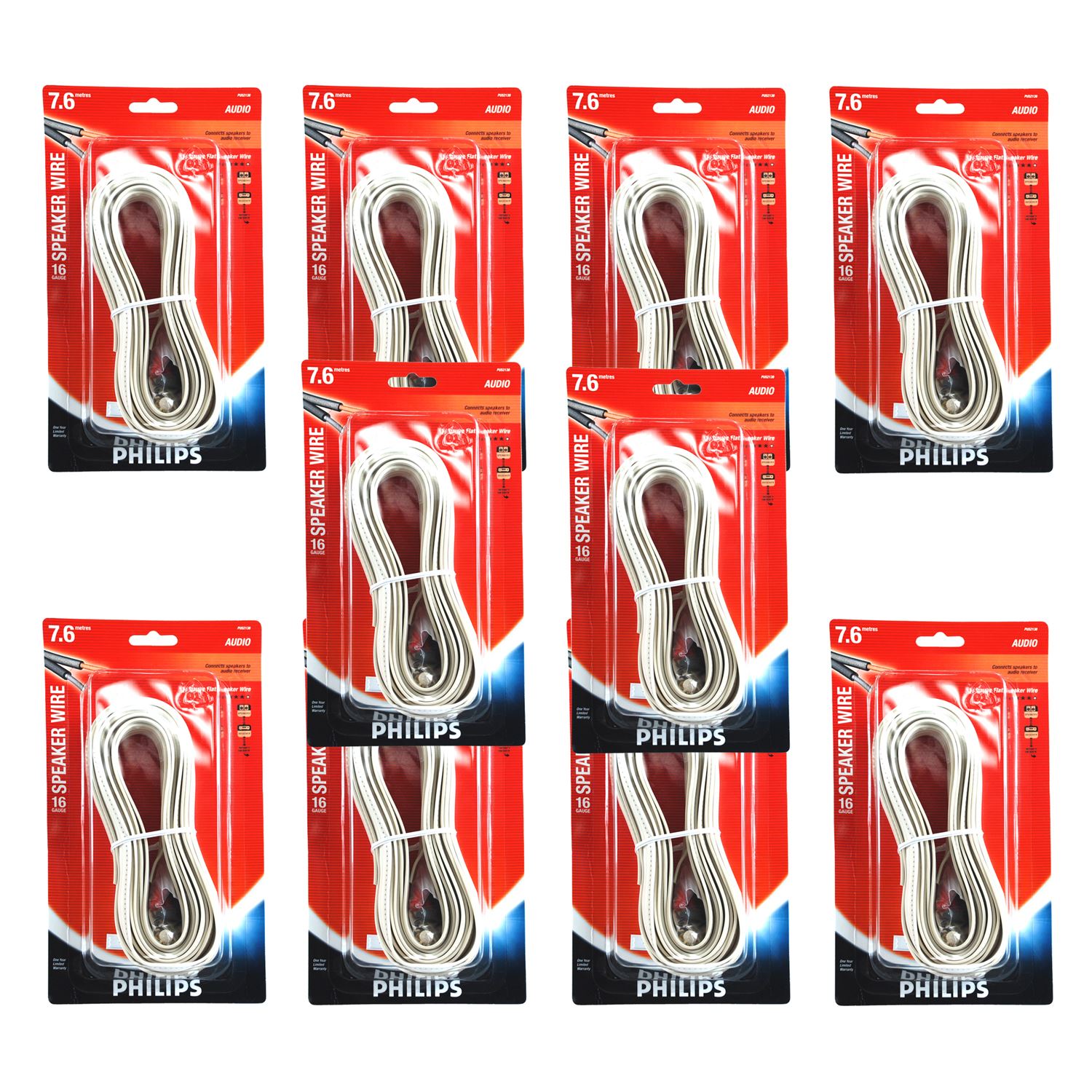 Philips 16 Gauge Flat Audio Speaker Wire PU52138 7.6M / 25FT - Multi Buy Sets - Picture 6 of 6