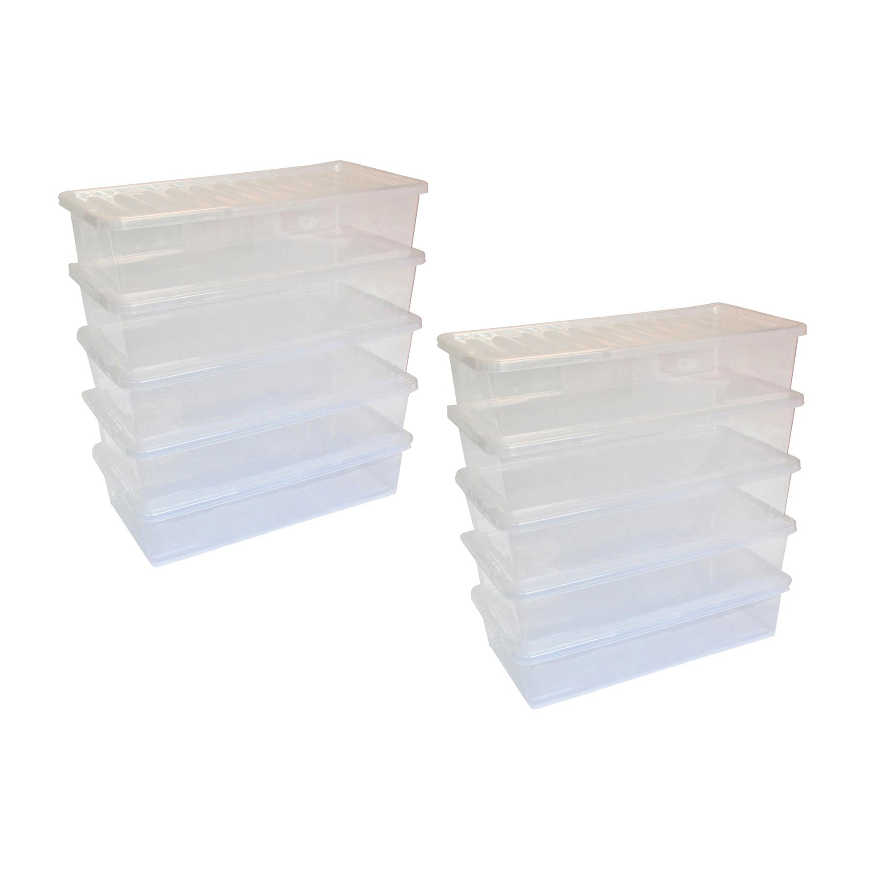 clear storage boxes with lids