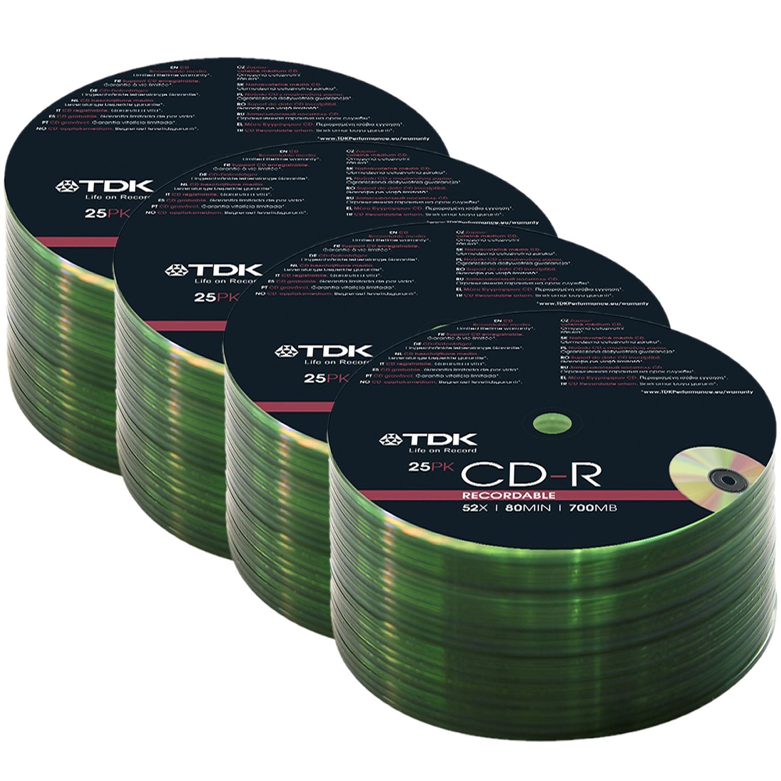100 CD PACK TDK CDR BLANK 80 MINS 52X 700MB DISCS CDR RECORDABLE CD (100) eBay