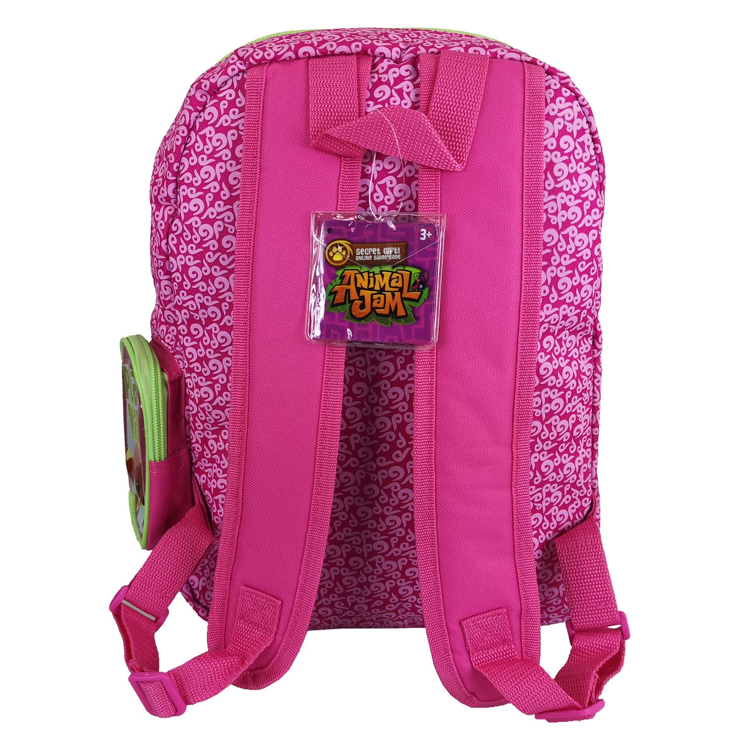 Animal Jam Junior Glitter Backpack Large Pink /& Green Bag with Glitter Finish
