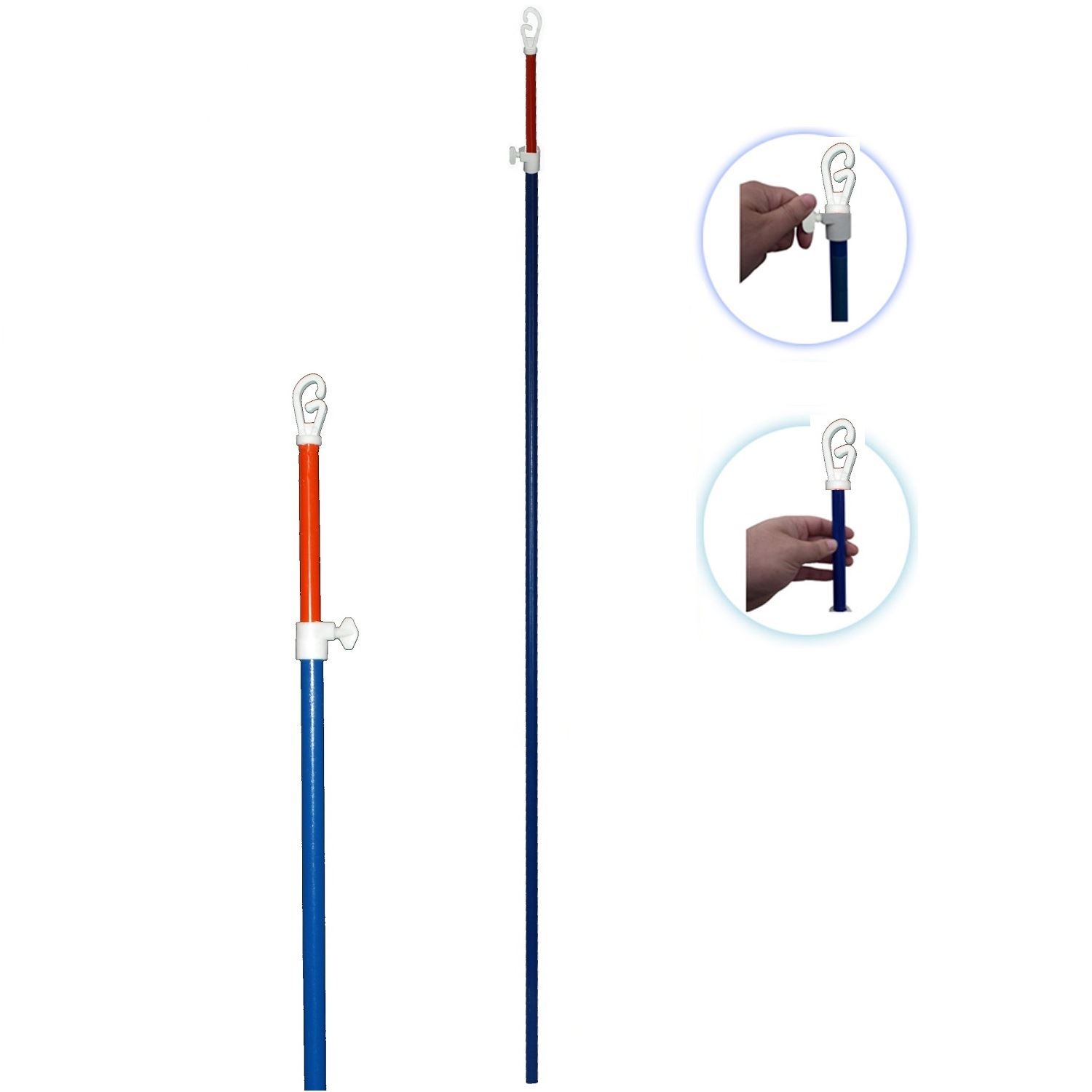 2 X METAL Telescopic Clothes Washing Line Prop Adjustable ...