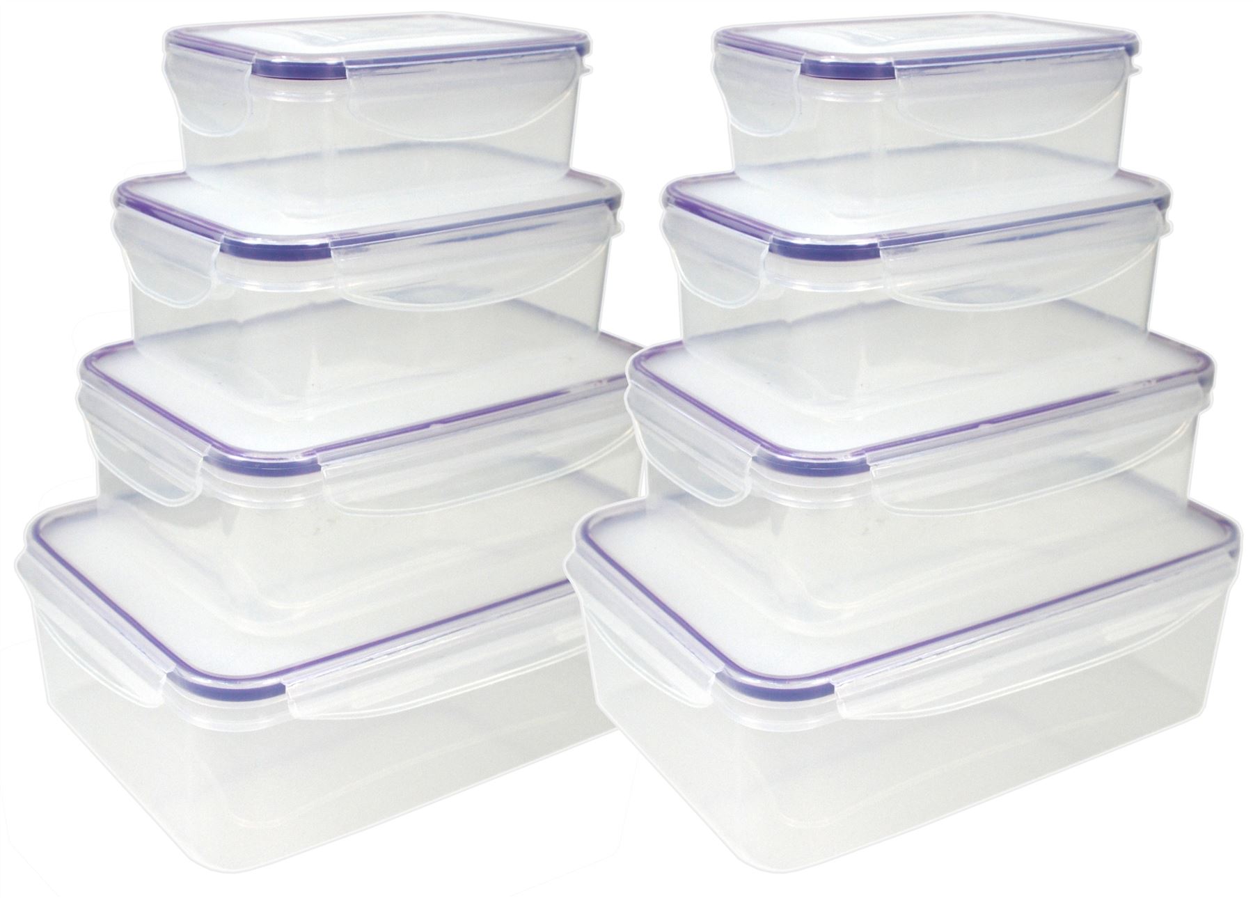 CrazyGadget® Seal Fresh Airtight Food Storage Tubs Tupperware 2 Sets