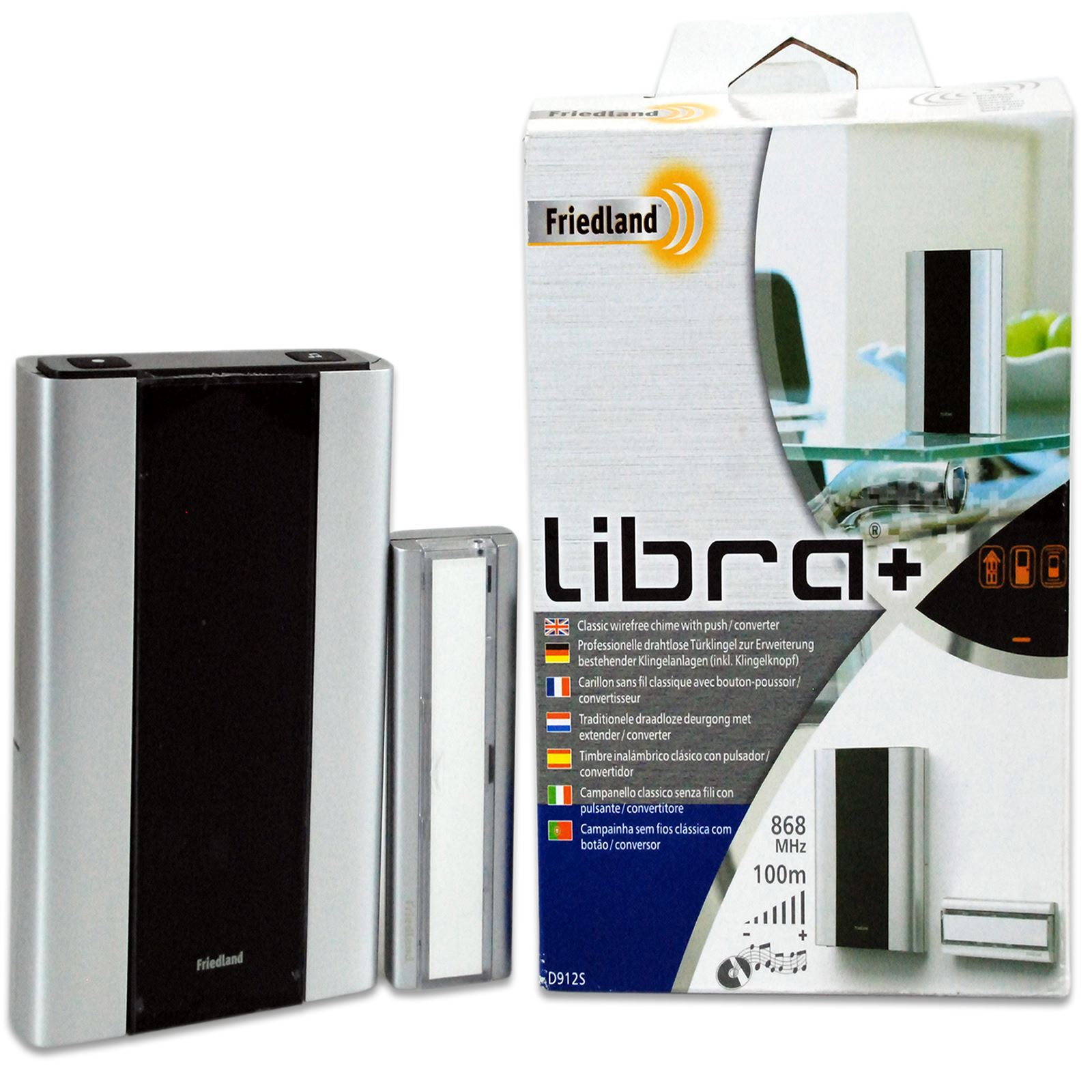 Friedland Libra+ 100M Plug Wireless LED Door Chime Door Bell Kit D912S