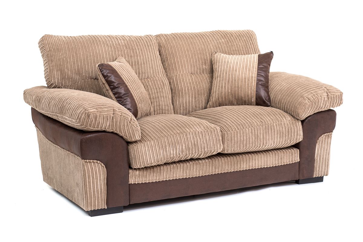 SAMSON Corner, 2+3 Seater Cord Chenille Fabric Sofa, Armchair in Brown
