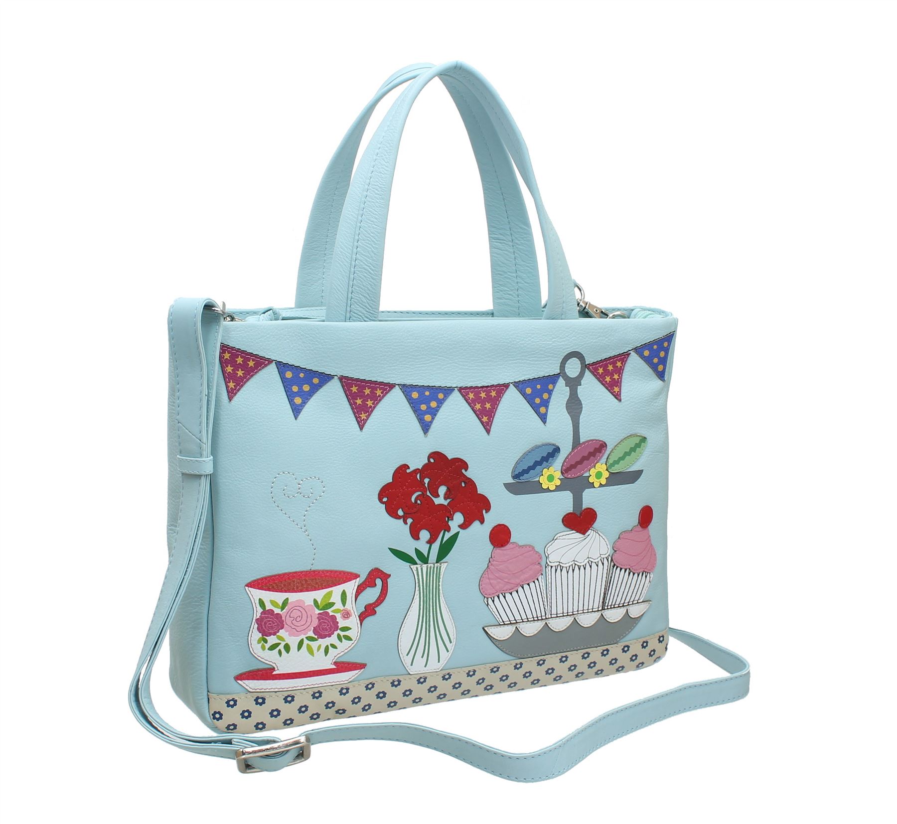 Leather ShoulderCross Tea Time Mala For Blue Collection 12 Bag Body 7131 Z8wknPNO0X