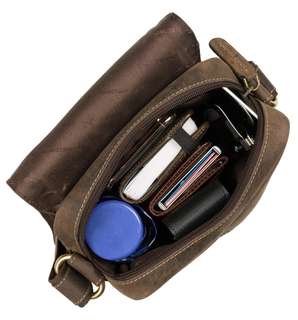 Mensajero/bolso de viaje de cuero compacto Visconti S7 - Imagen 14 de 38