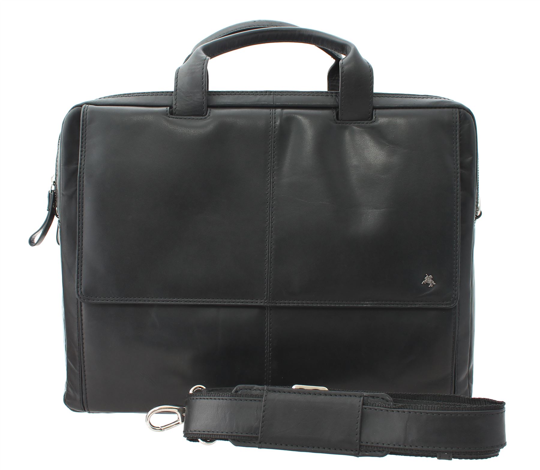 Visconti ANDERSON Leather Briefcase/Business Bag With Laptop Sleeve ML24 eBay