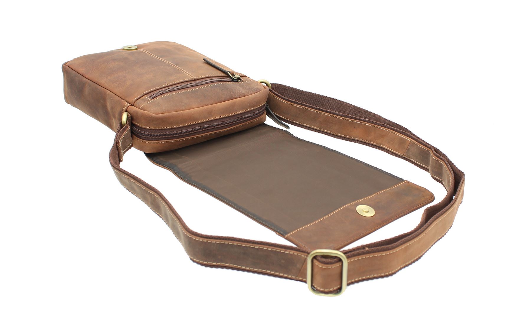 Mensajero/bolso de viaje de cuero compacto Visconti S7 - Imagen 24 de 38
