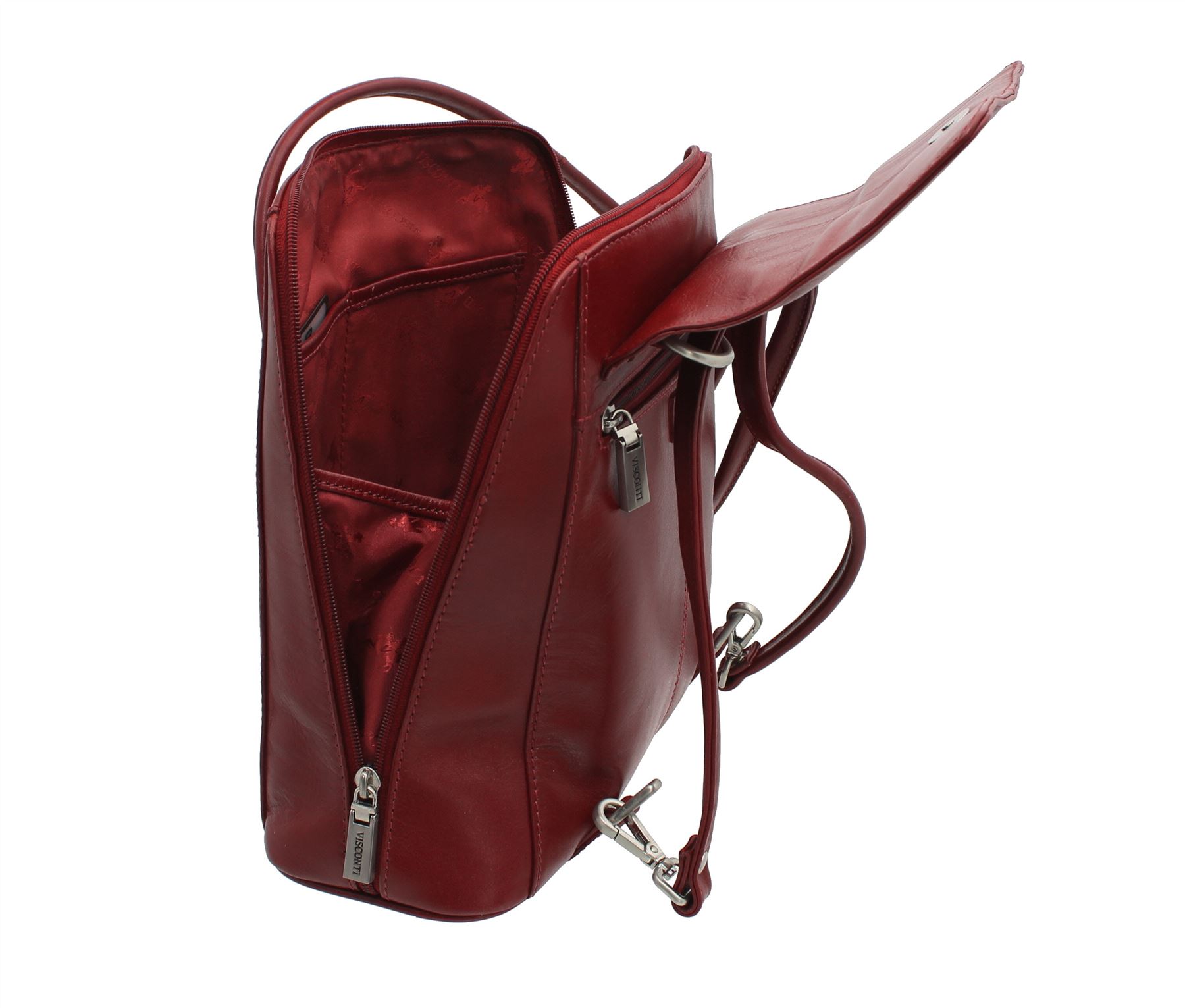 Visconti Oiled Leather Julia Backpack/Shoulder Bag 18001 Oil Brown eBay