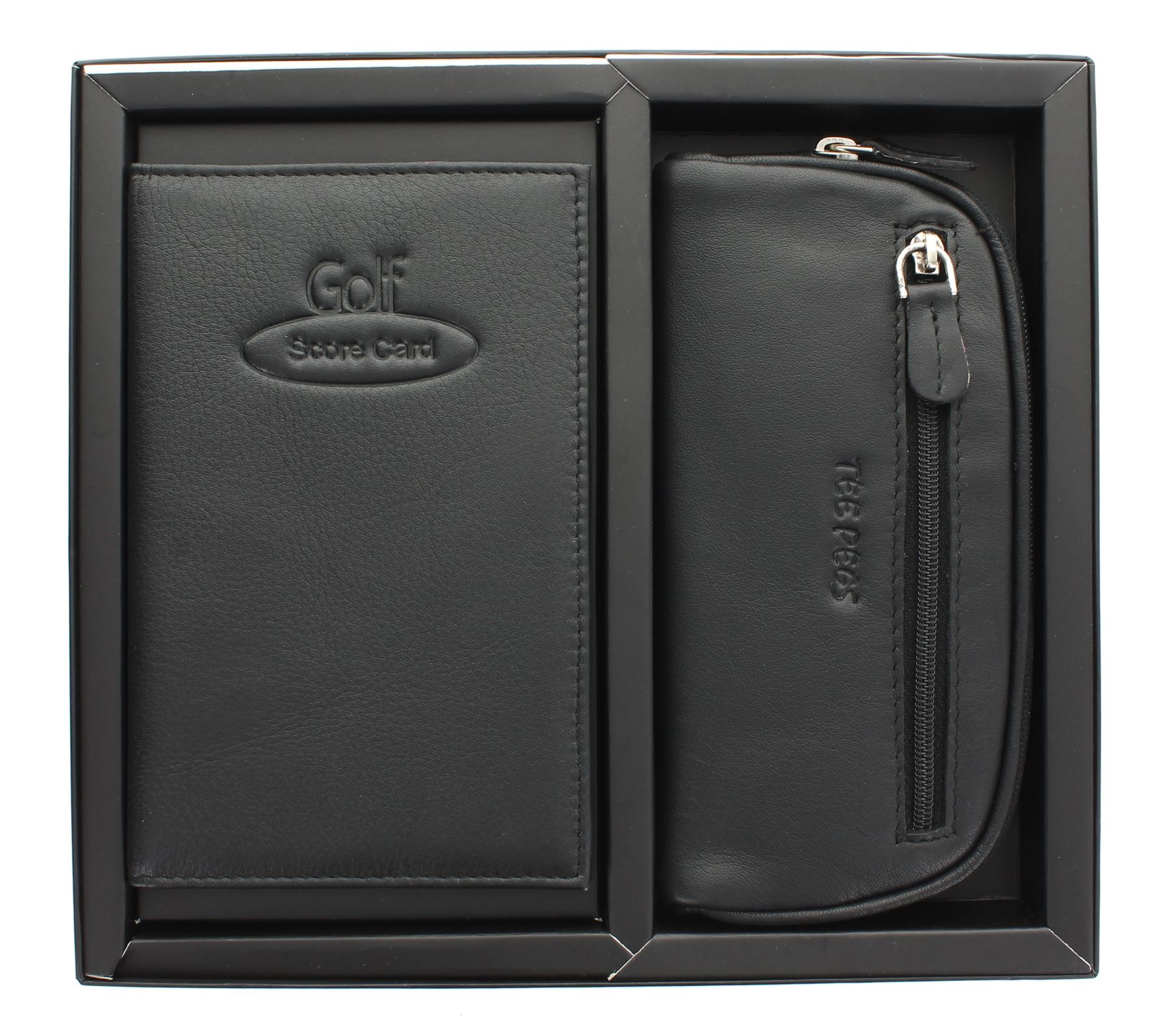 Golf Gift Set With Leather Scorecard Holder And Tee Peg Bag ACGS01 eBay