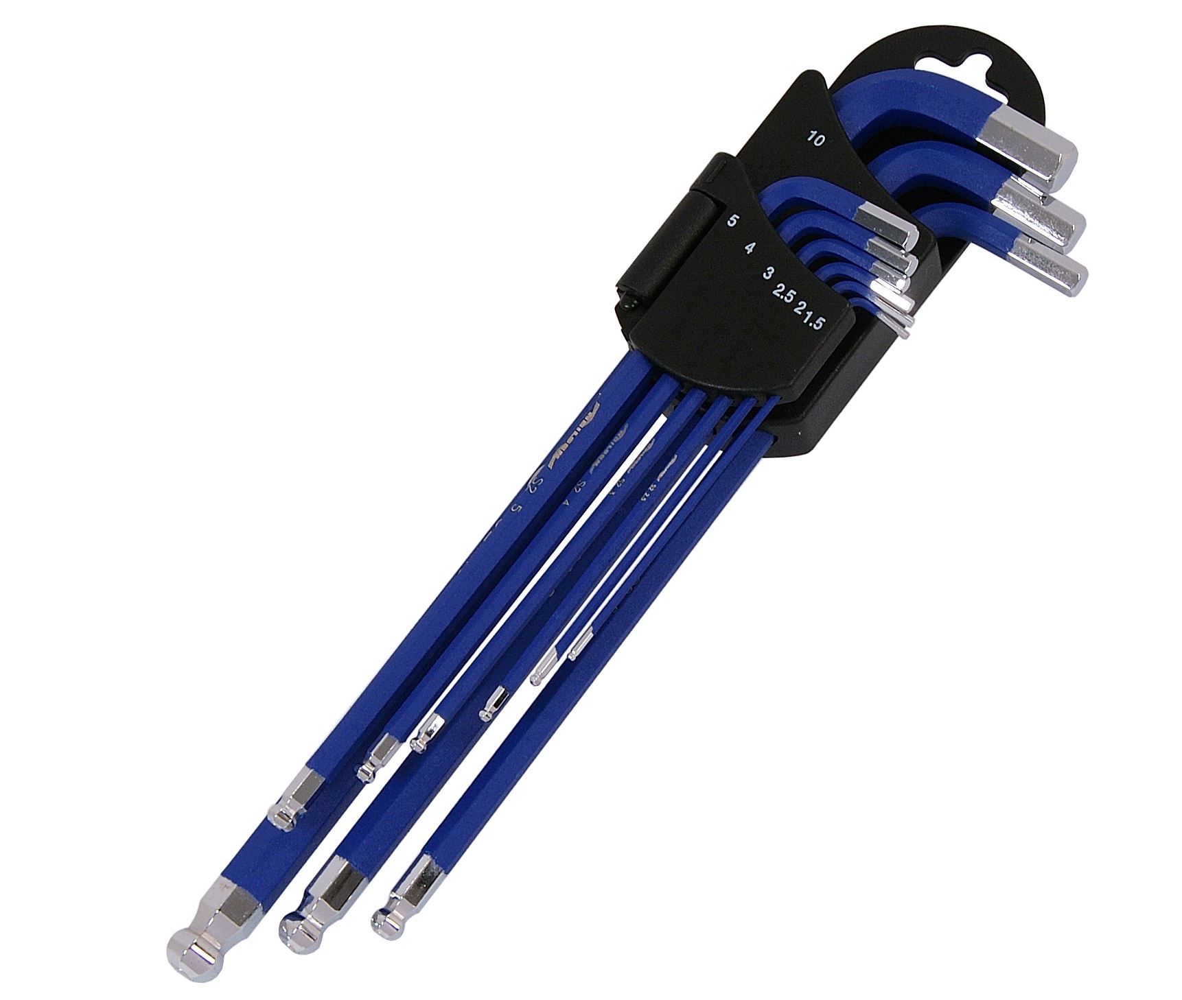 9pc Metric Hex Key Set Ball End Magnetic Extra Long Allen Keys with Holder