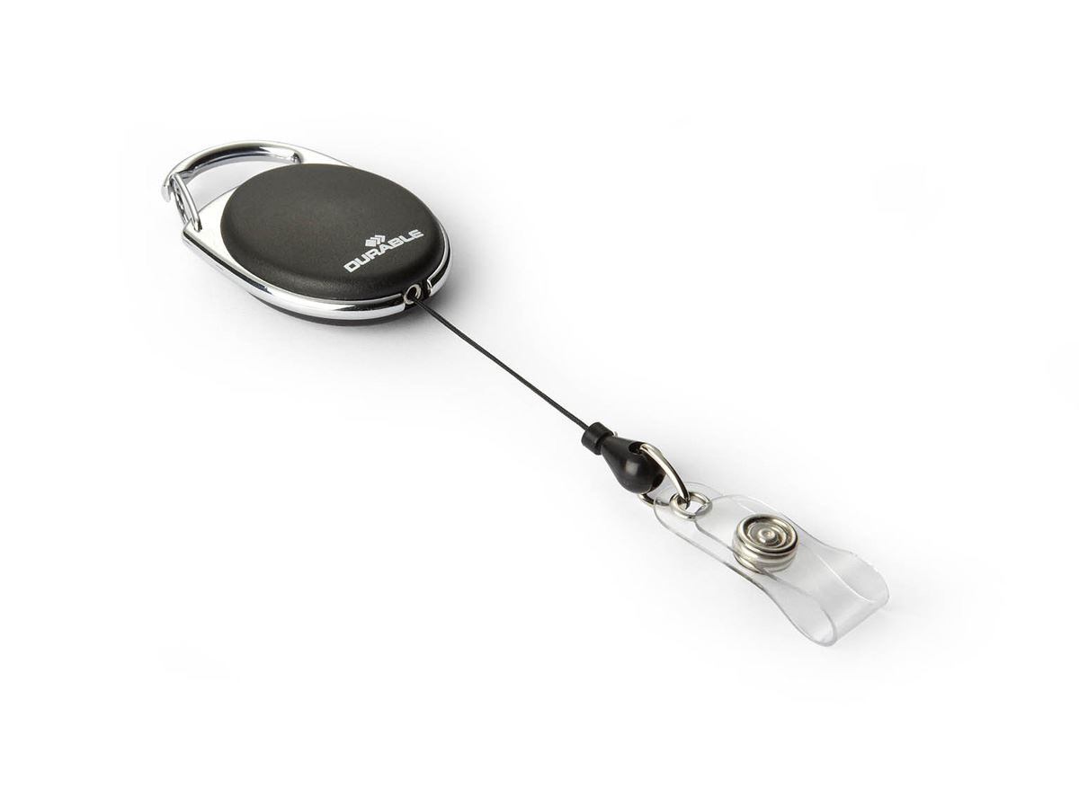 Durable STYLE Secure Retractable Clip Badge Reel for ID PK10 Black - Image 3