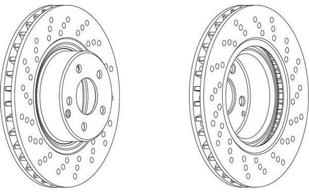 Original Mercedes-Benz Disques de frein jeu classe s w220 c215 avant 2204212512