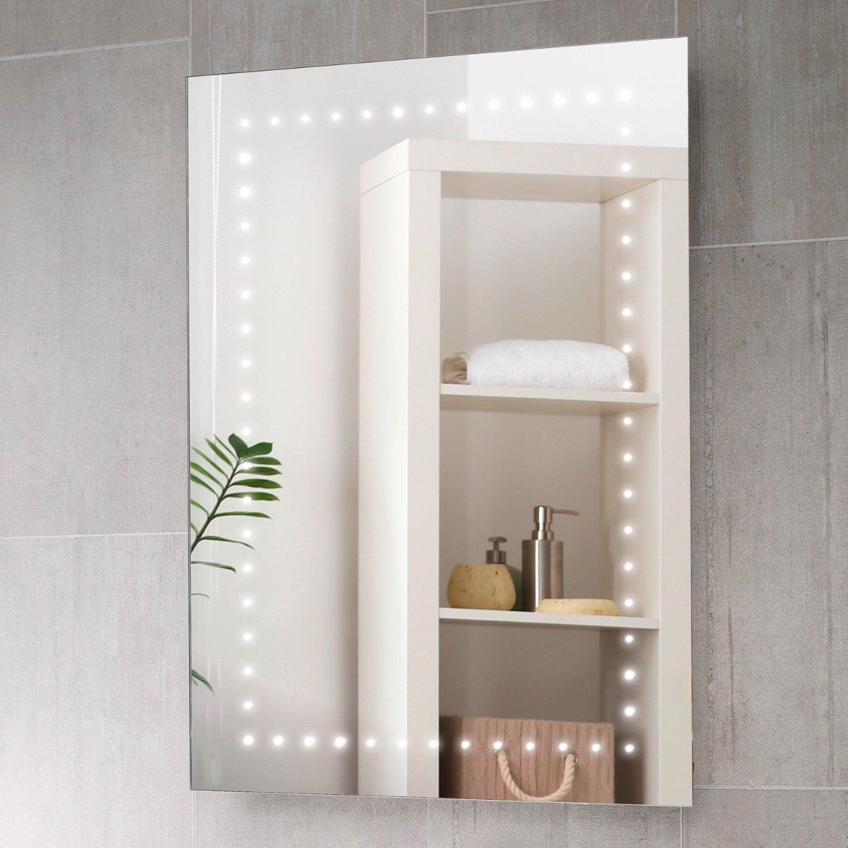 Pebble Grey™ Maya LED Illuminated Bathroom Mirror 600x800mm Demister