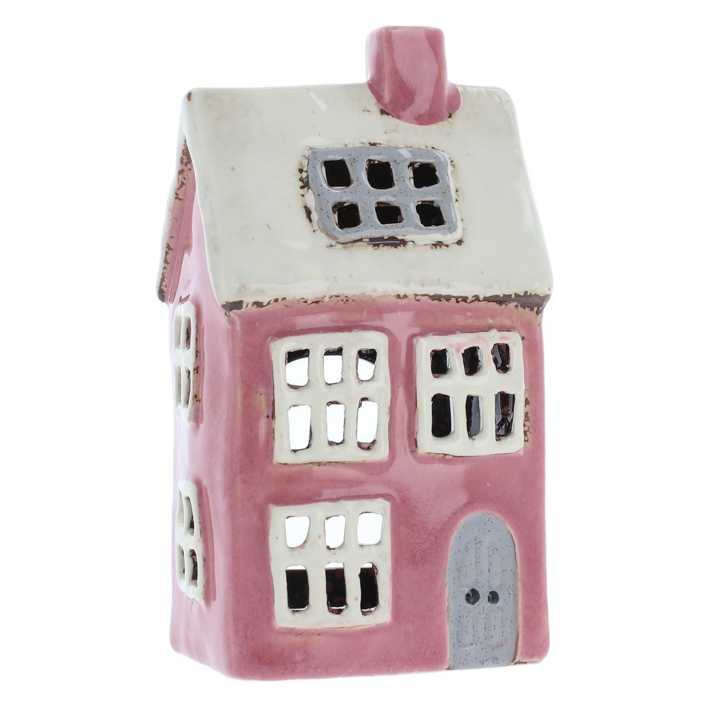 Shudehill Giftware Keramik Dorf Keramik helle Farben Sortiment Teelicht Halter - Bild 8 von 9