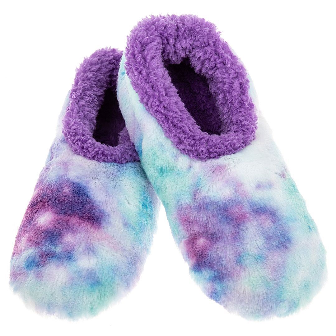 Snoozies Tie Dye Cotton Candy Ladies Slippers - Picture 10 of 10