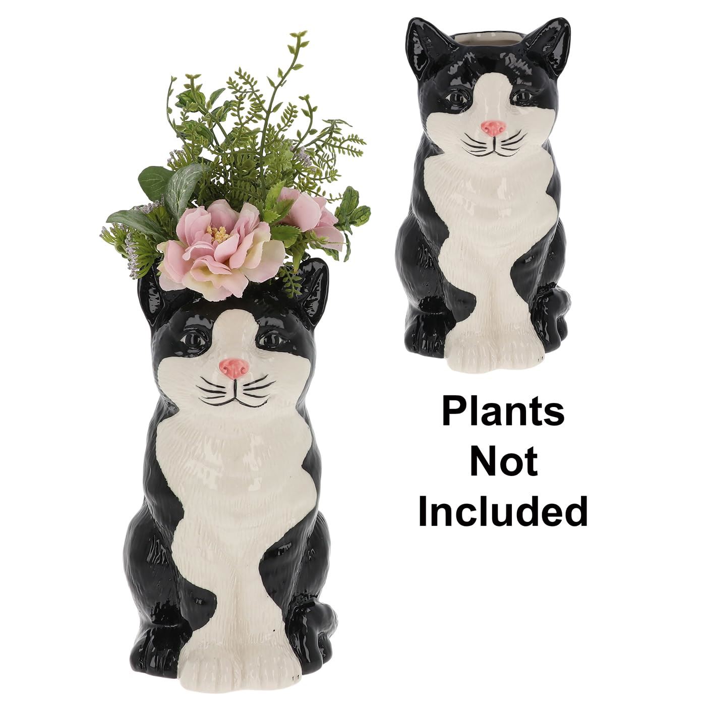Shudehill Giftware Moggy Pots Vase Black & White or Ginger Cute Cat Plant Pot - Bild 7 von 13
