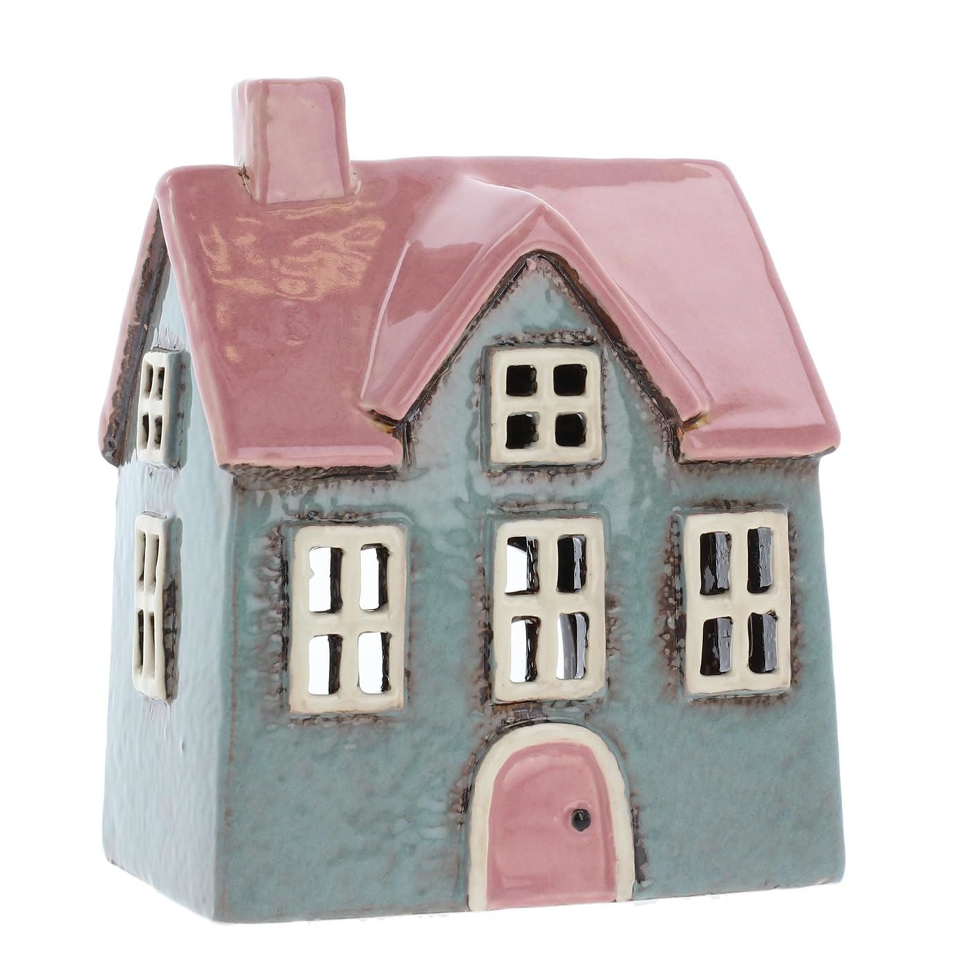 Shudehill Giftware Keramik Dorf Keramik helle Farben Sortiment Teelicht Halter - Bild 6 von 9