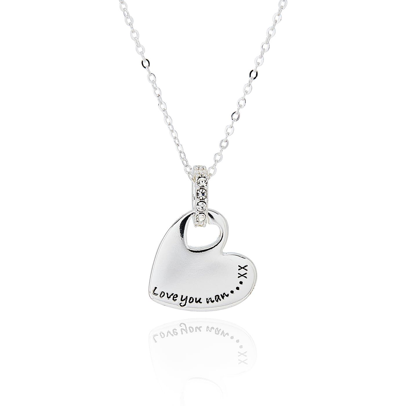 equilibrium Modern Message Heart Pendant Necklace Gift Boxed
