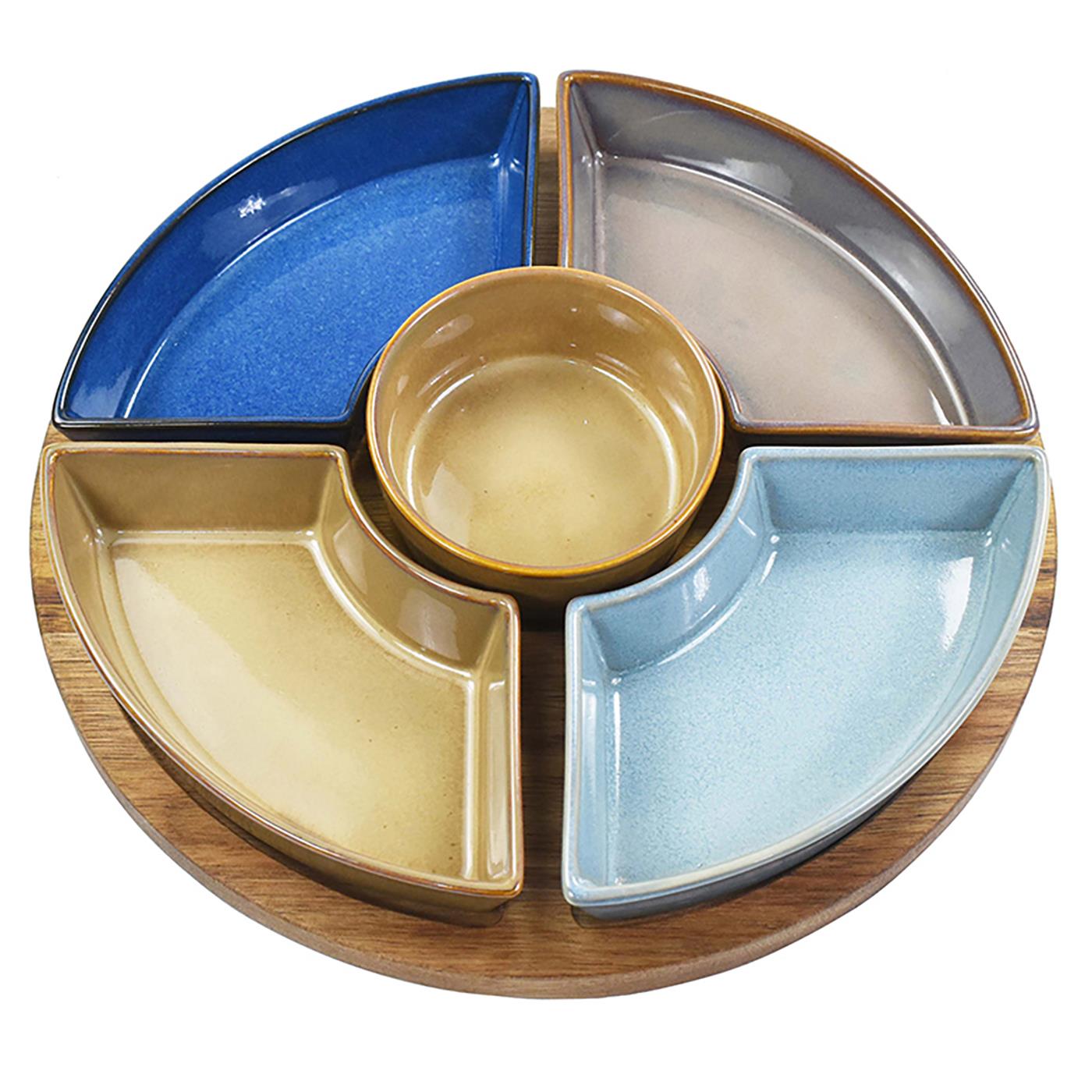 Lesser & Pavey Elements Snack Dish Set with Wooden Serving Tray