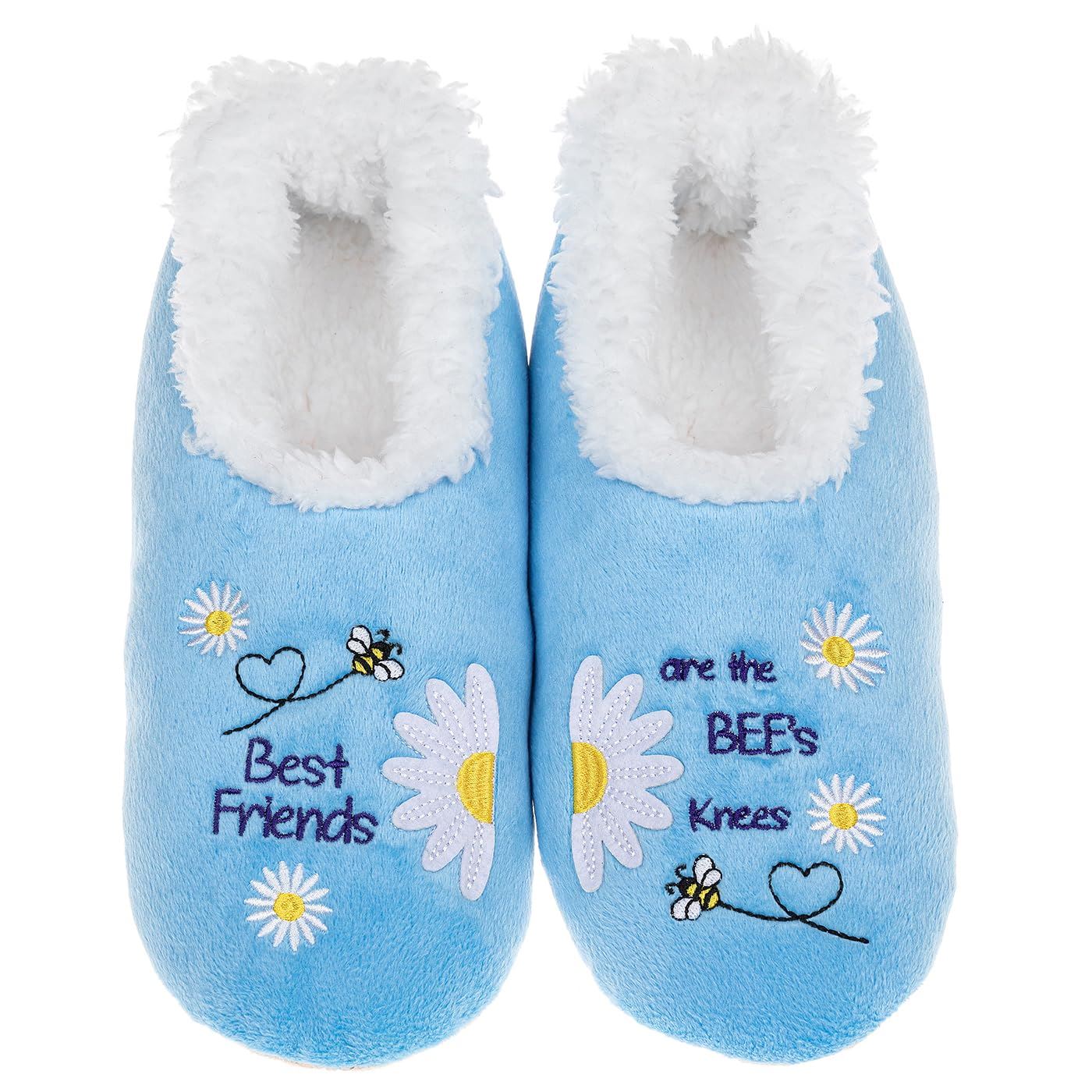 Snoozies! Pairables Bee Designs Womens Slippers Sherpa Fleece Non Slip Sole - Picture 7 of 9