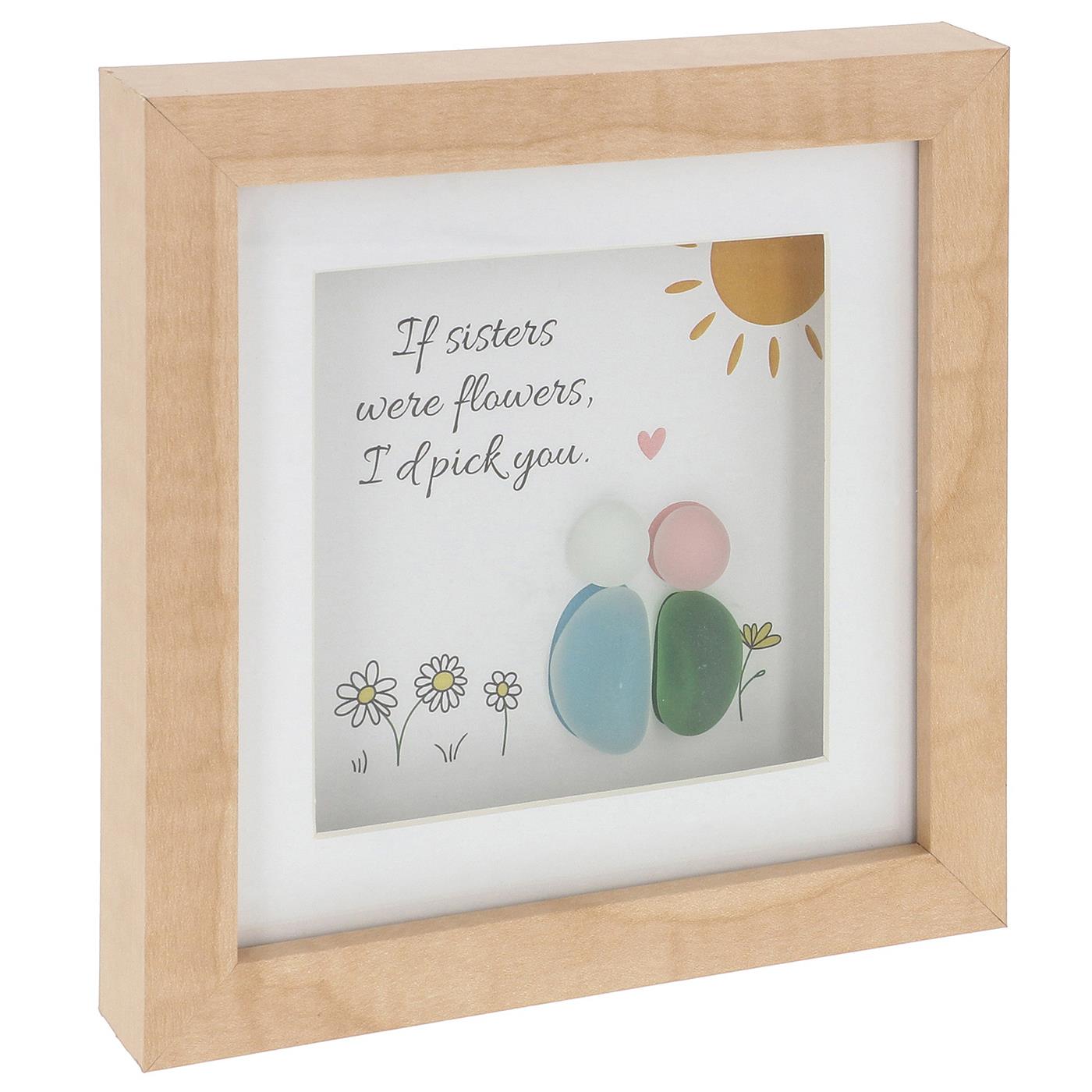 Shudehill Giftware Pebble Glass Square Plaque Sisters